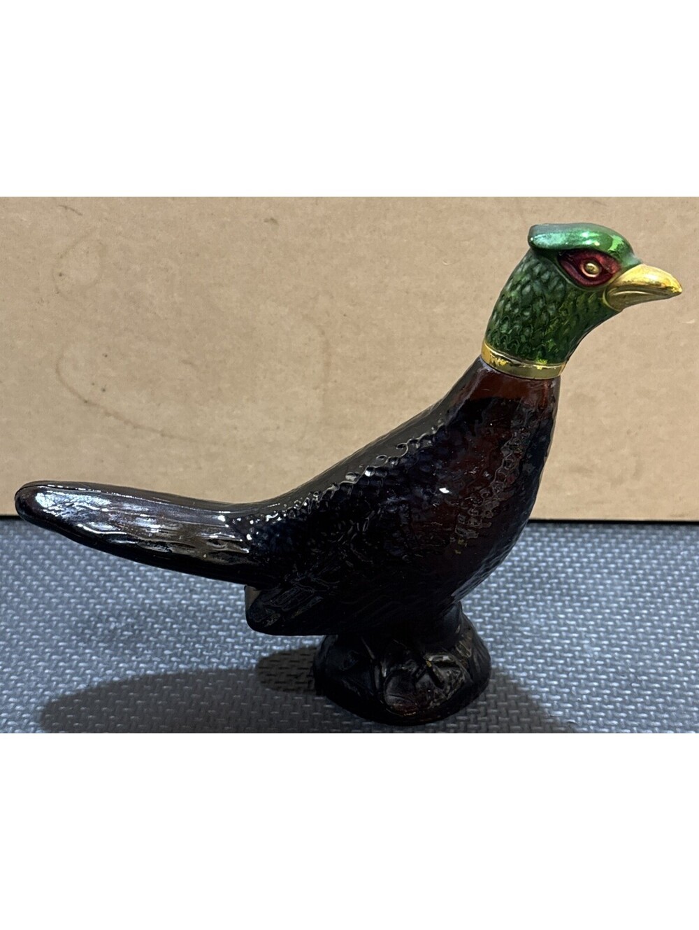 Vintage Avon Pheasant Decanter Leather After Shave 5oz Full Bottle Green